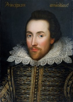 The only portrait of William Shakespeare believed to have been created in his lifetime is this work, known as the Cobbe portrait (c. 1610) — now on view at the Morgan Library.